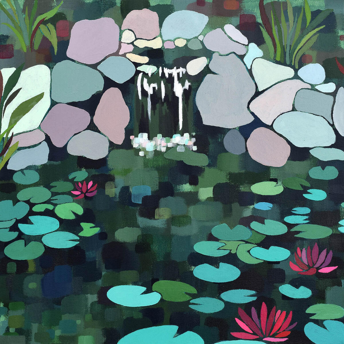 Frog Rock 23x23&quot;, Acrylic on canvas