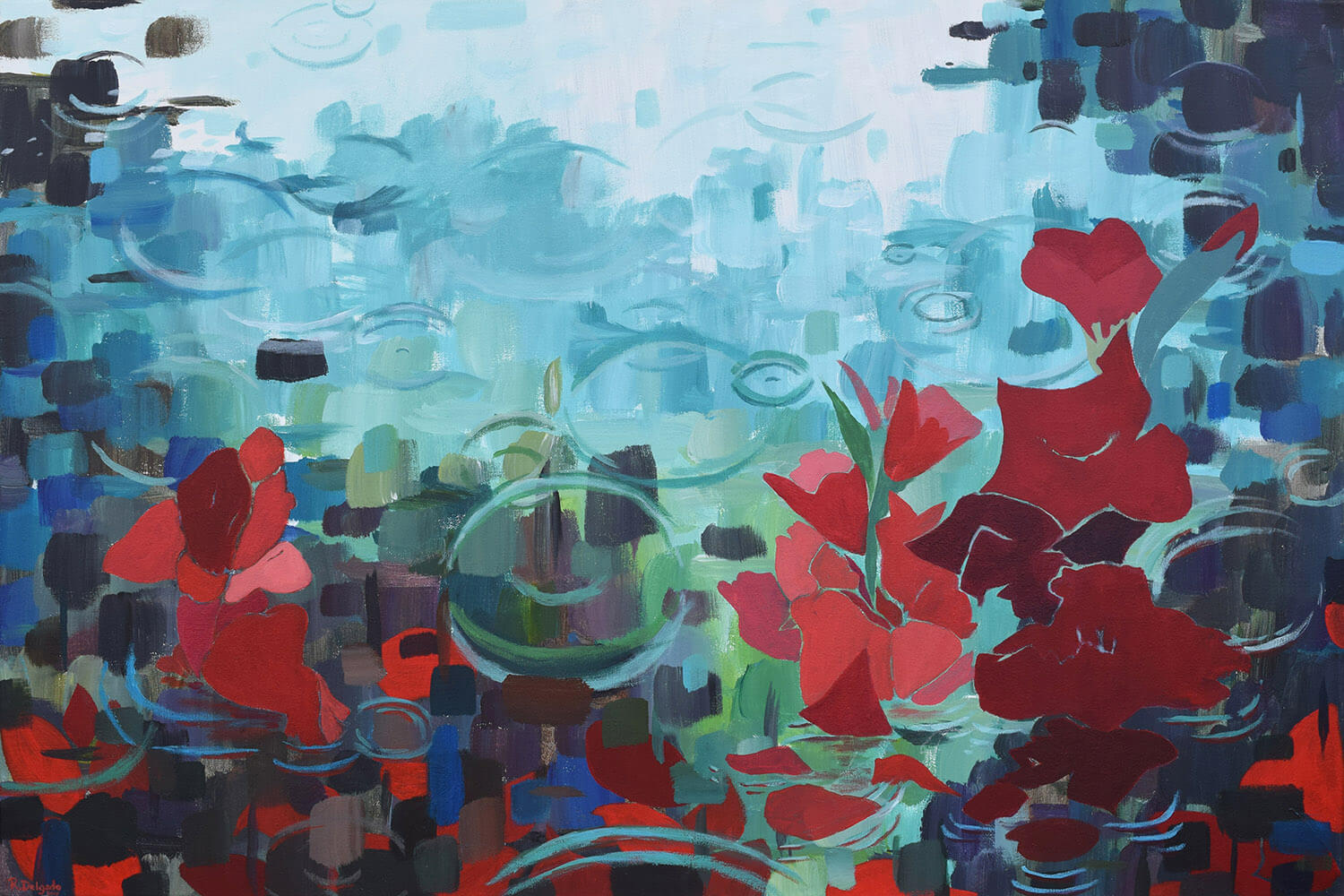 Through the Rain 24x36&quot;, Acrylic on canvas