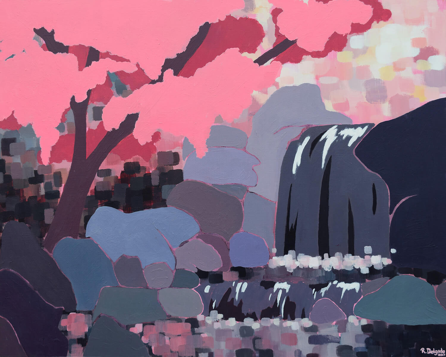 Oasis 24x30&quot;, Acrylic on wood panel