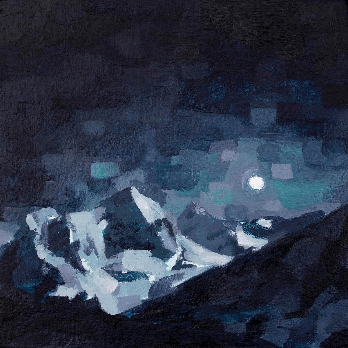 Silence 4x4&quot;, Acrylic on wood panel