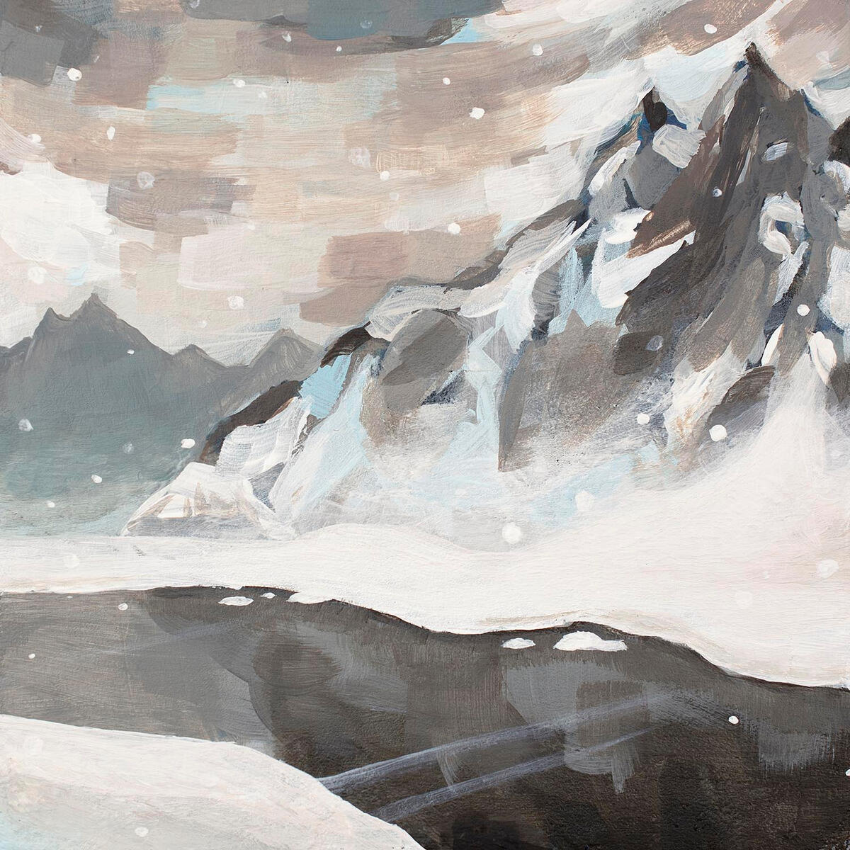 Chill 4x4&quot;, Acrylic on wood panel