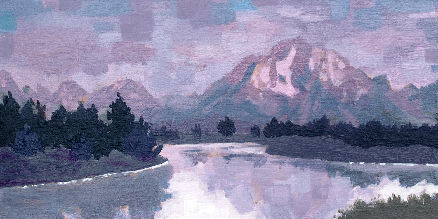 Reflection 3x6&quot;, Acrylic on wood panel