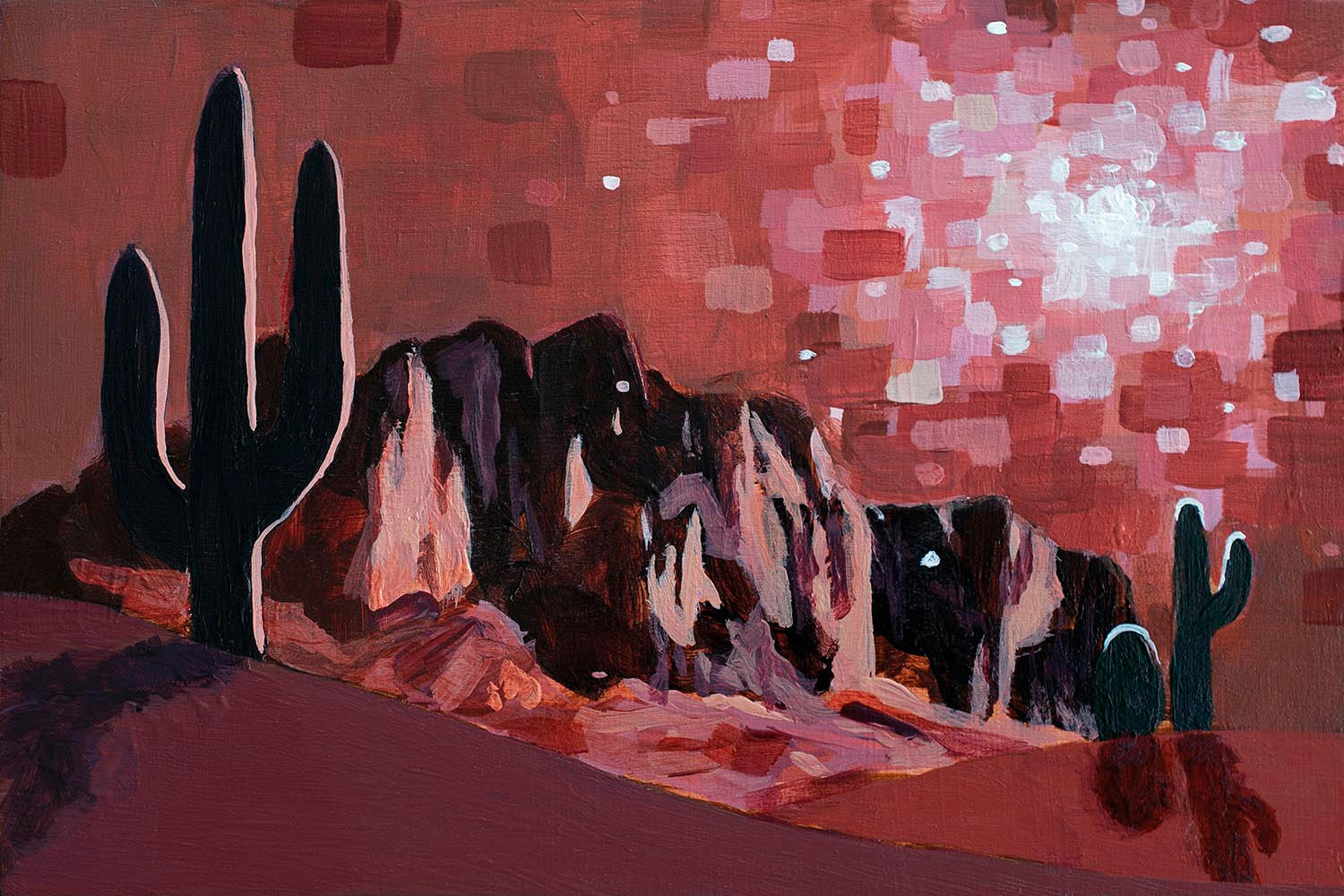 Vehemence 4x6&quot;, Acrylic on wood panel